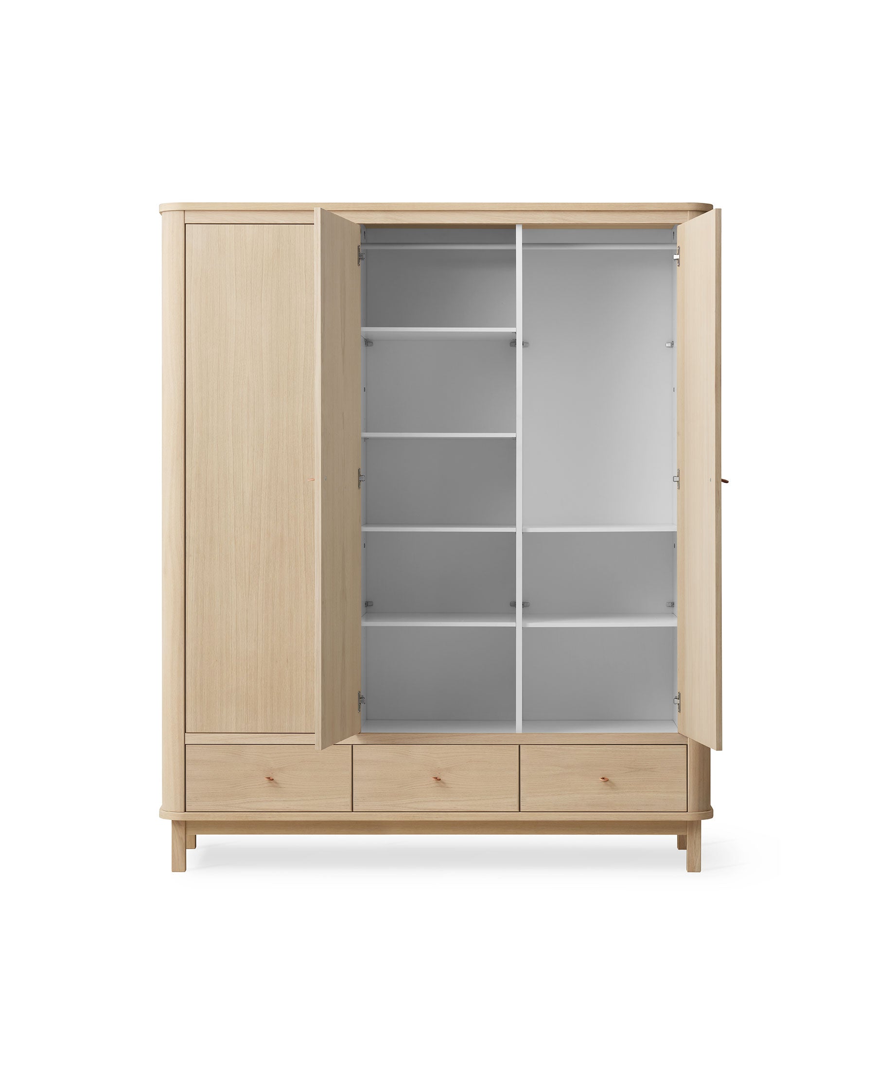 Wood wardrobe 3 doors, oak