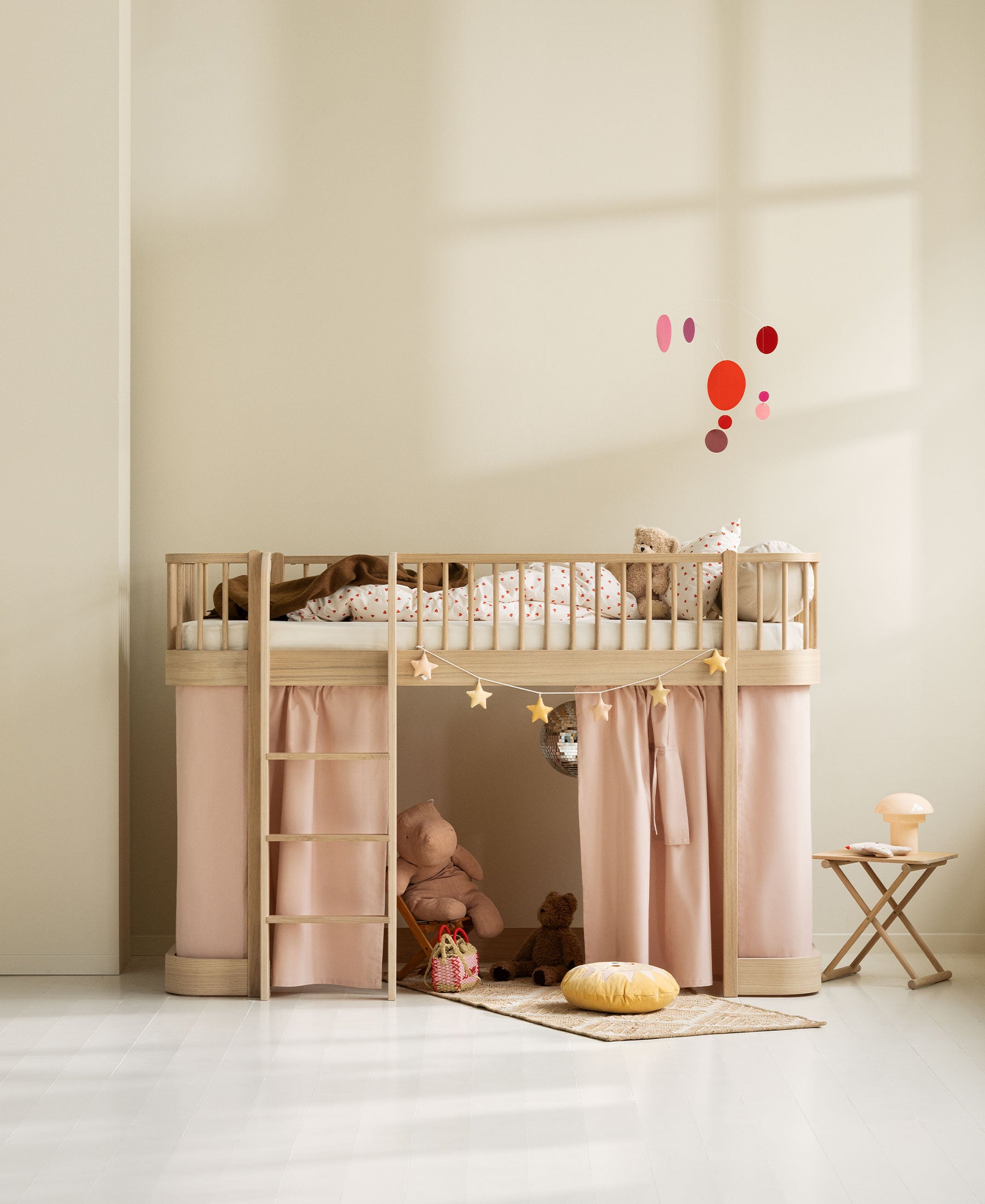 Wood Original low loft bed, oak
