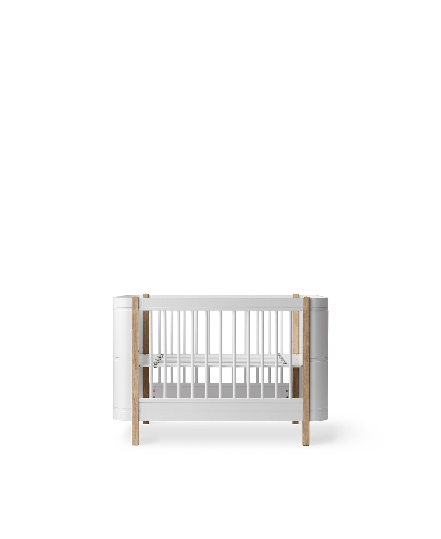 Wood Mini+ cot bed, white/oak