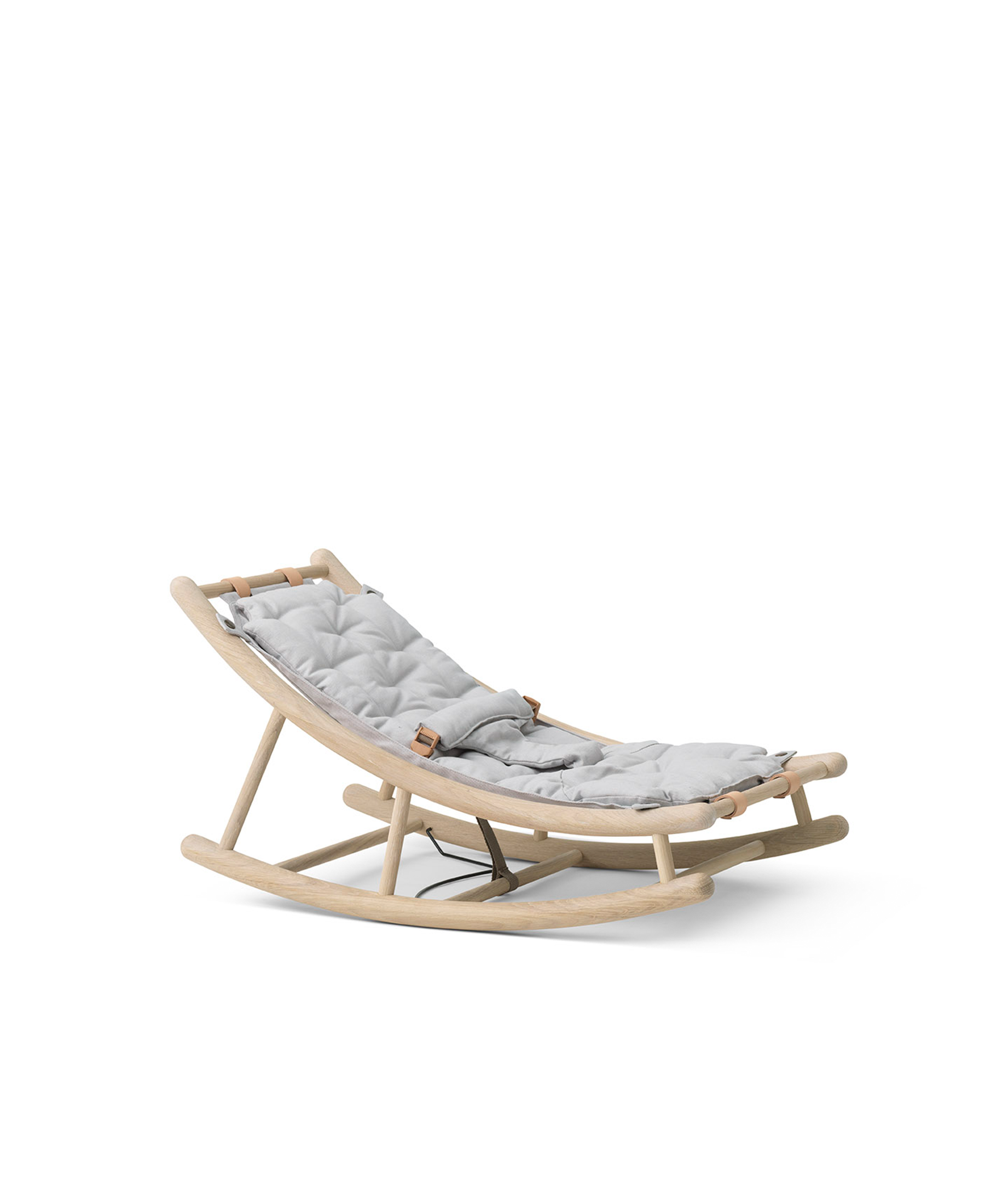 Wood baby & toddler rocker, oak/grey