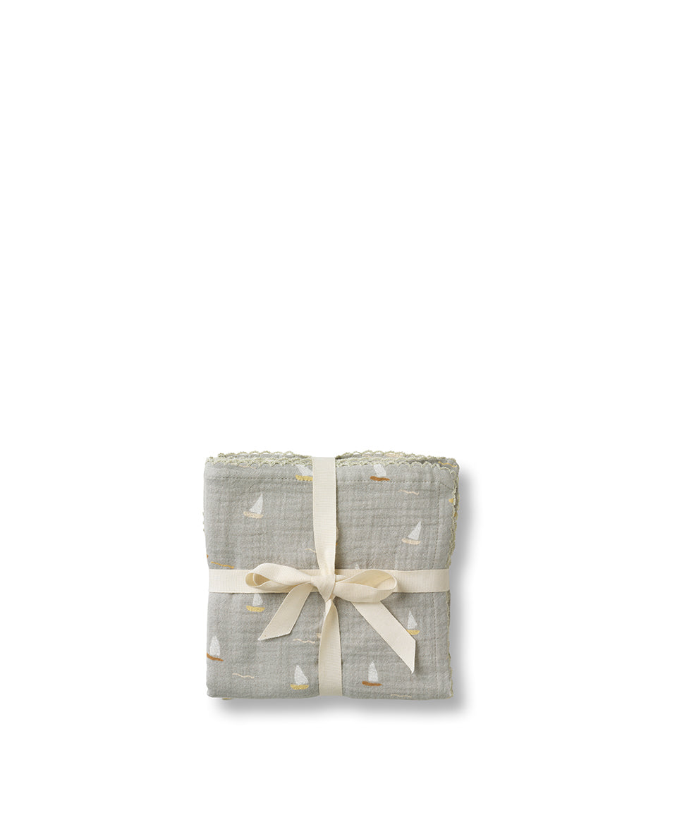 3-pack Muslin Cloth, Sailboats