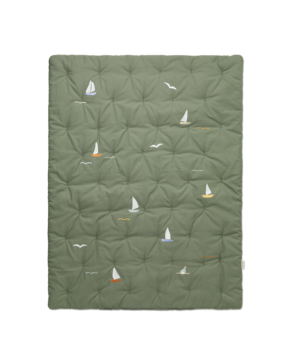 Embroidered Play Mattress, Sailboats