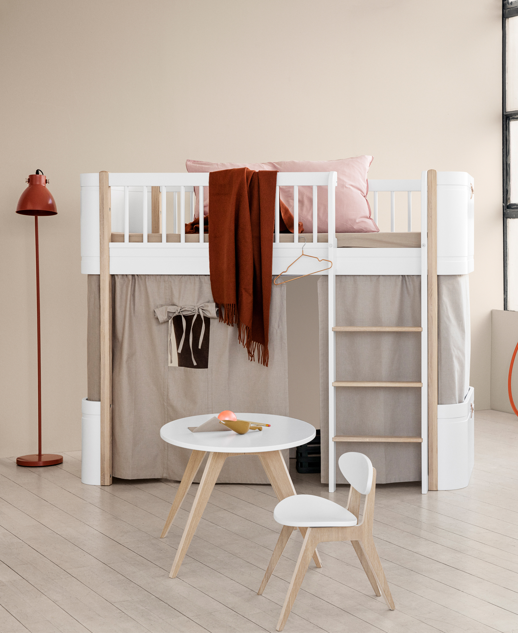 Curtain for wood mini+ low loft bed, nature