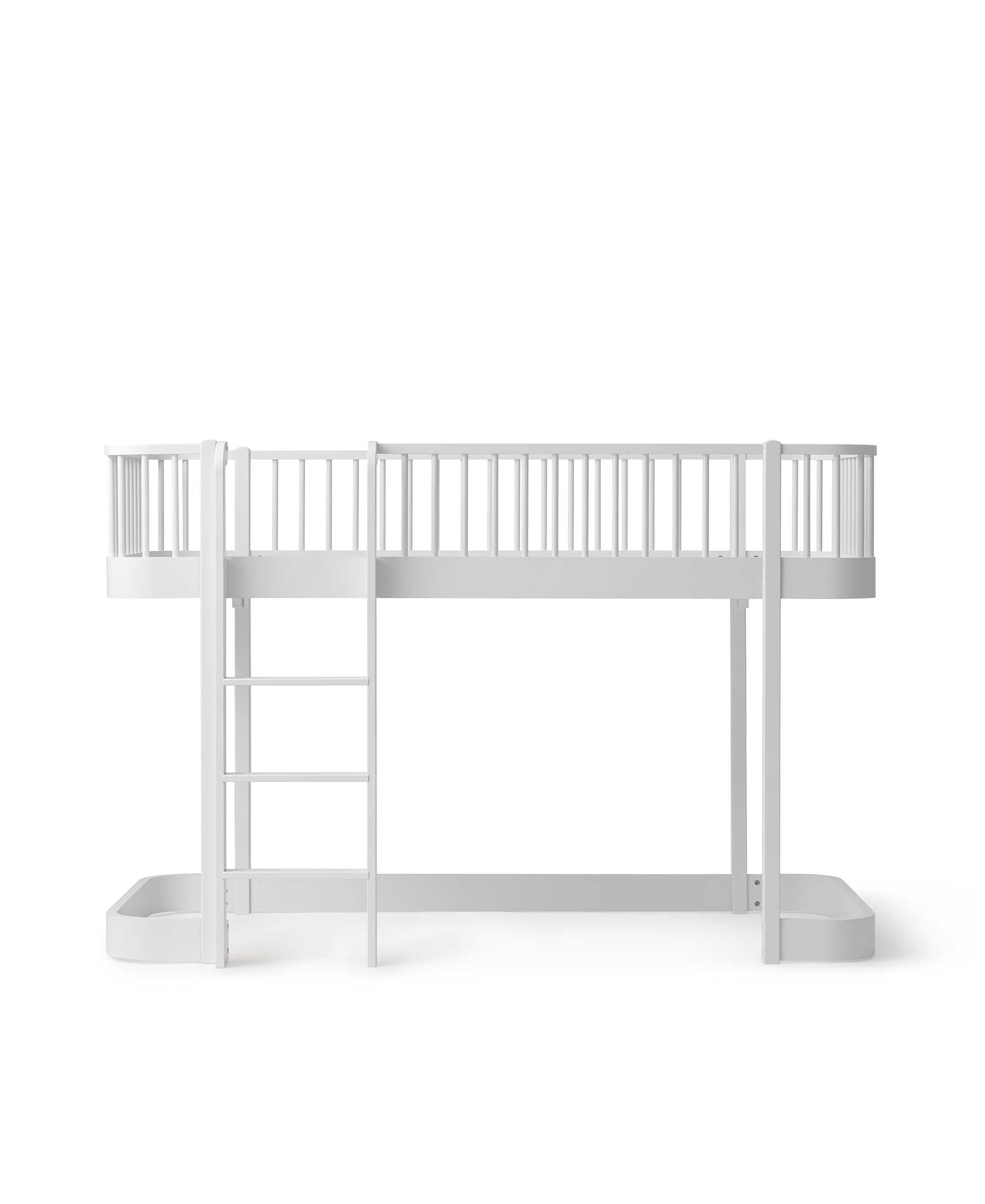 Wood Original low loft bed, white