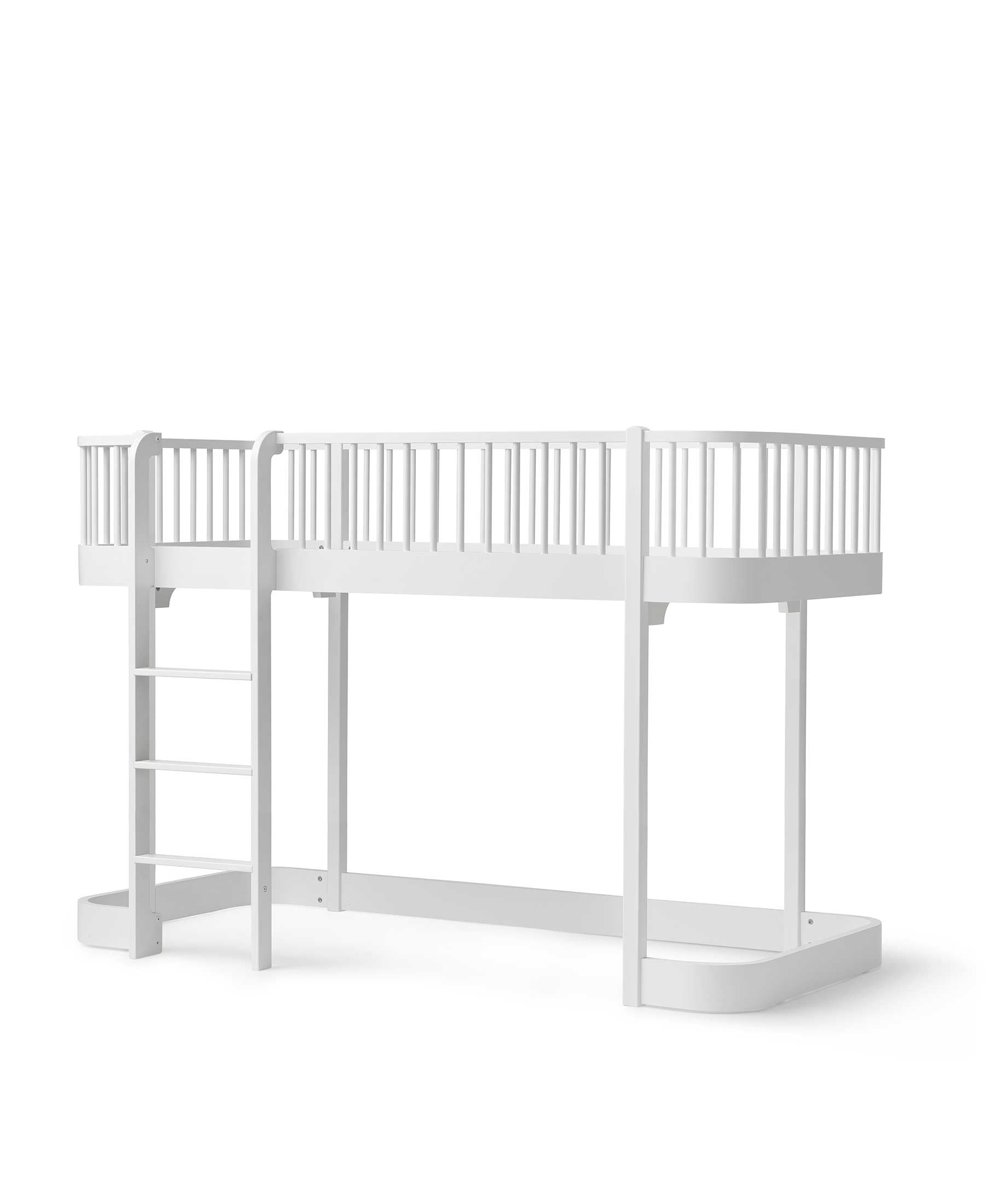 Wood Original low loft bed, white