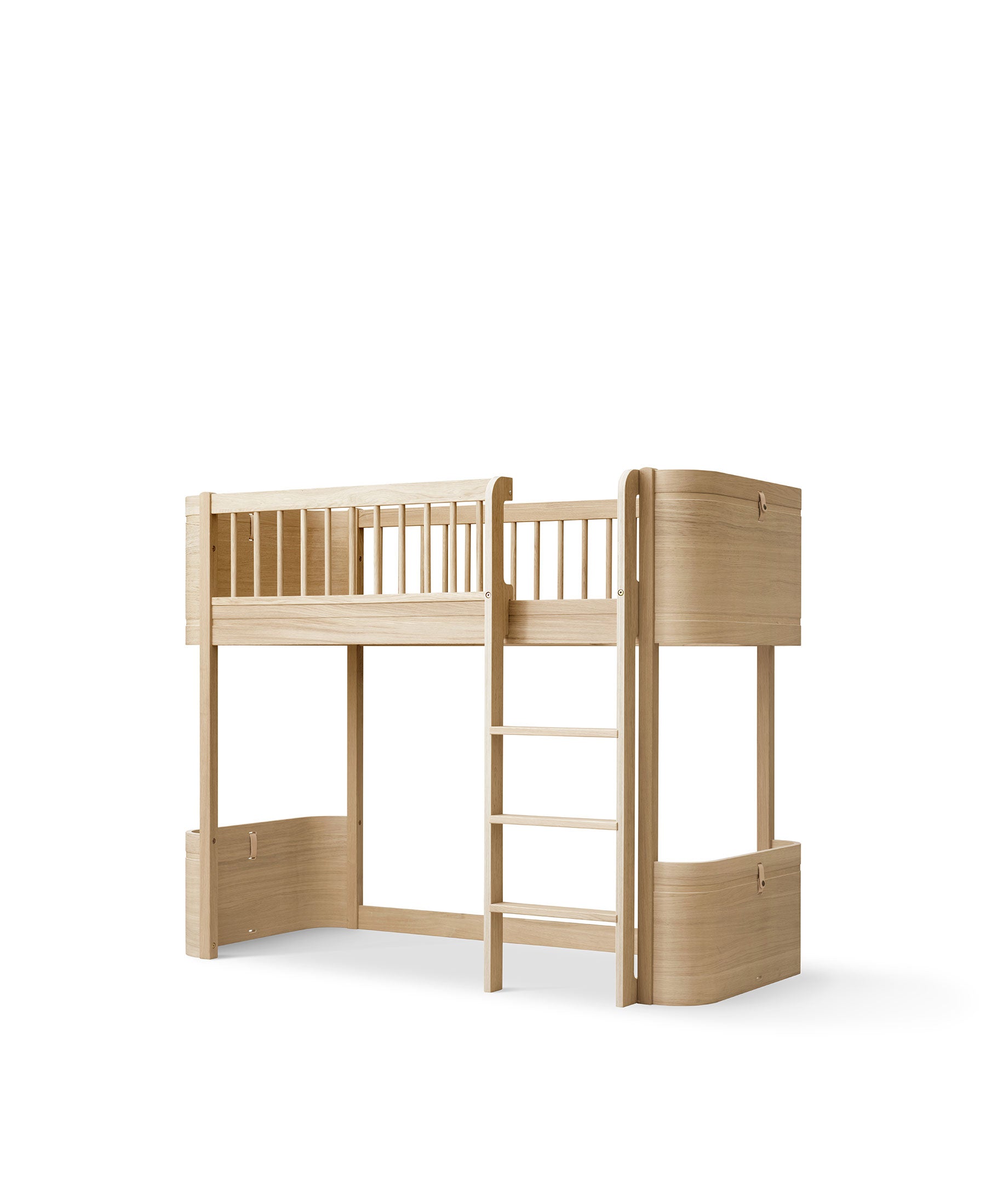 Wood Mini+ low loft bed, oak