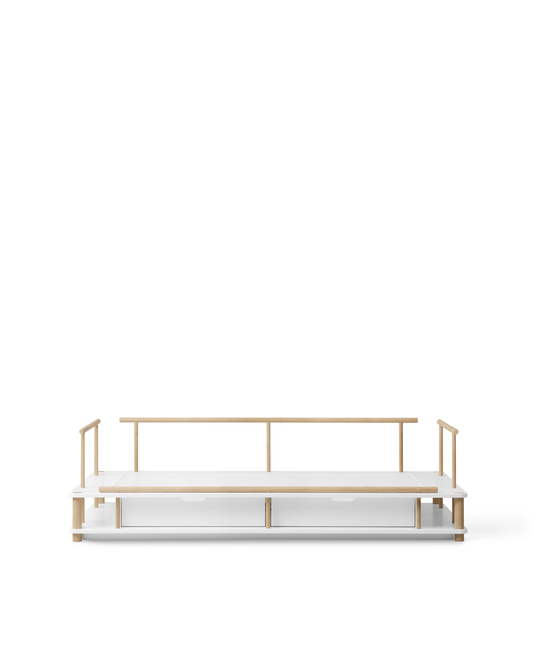 Camp day bed, white/oak