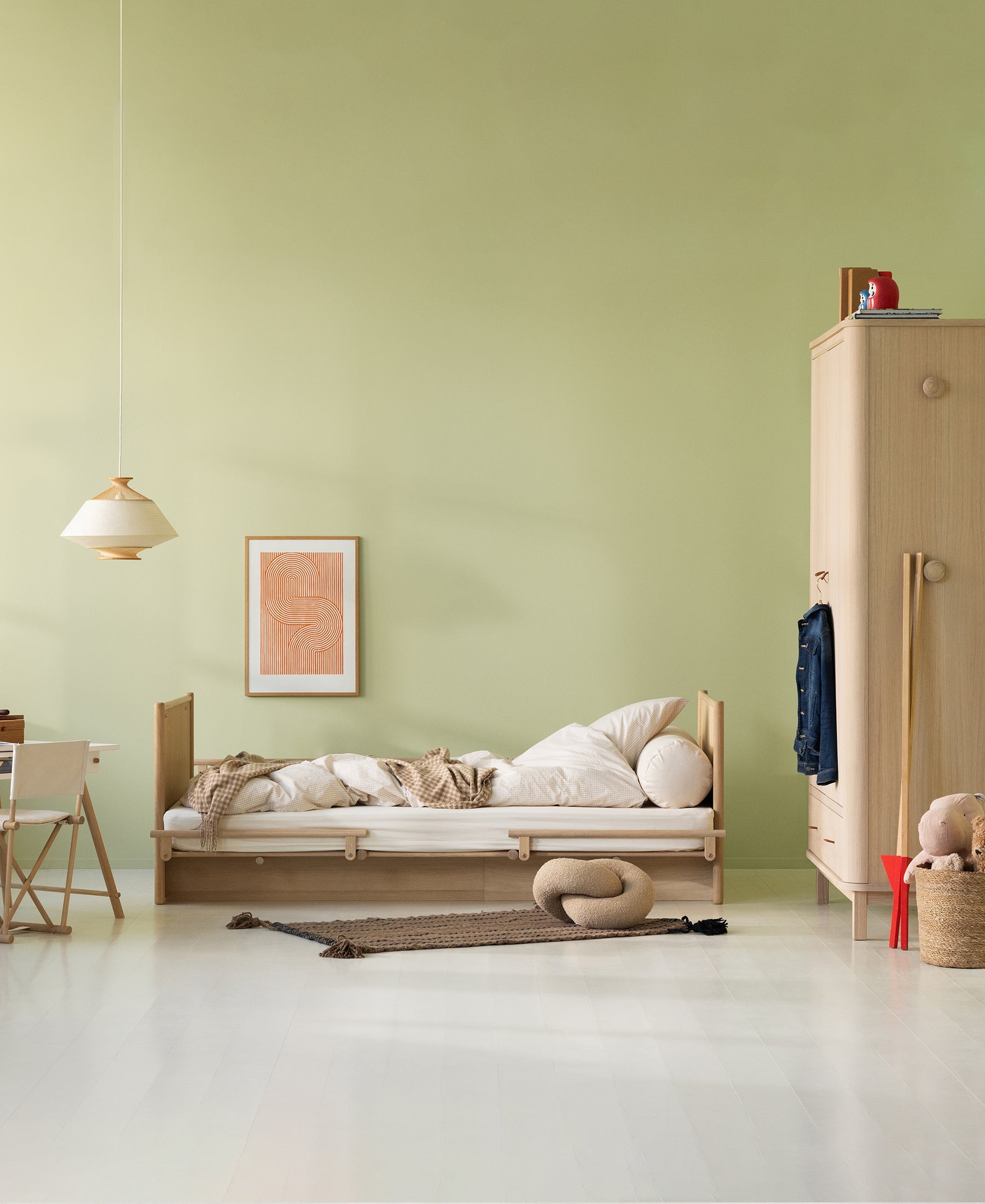 Camp Novel cot bed/bed, 60x120/120x200 cm, oak