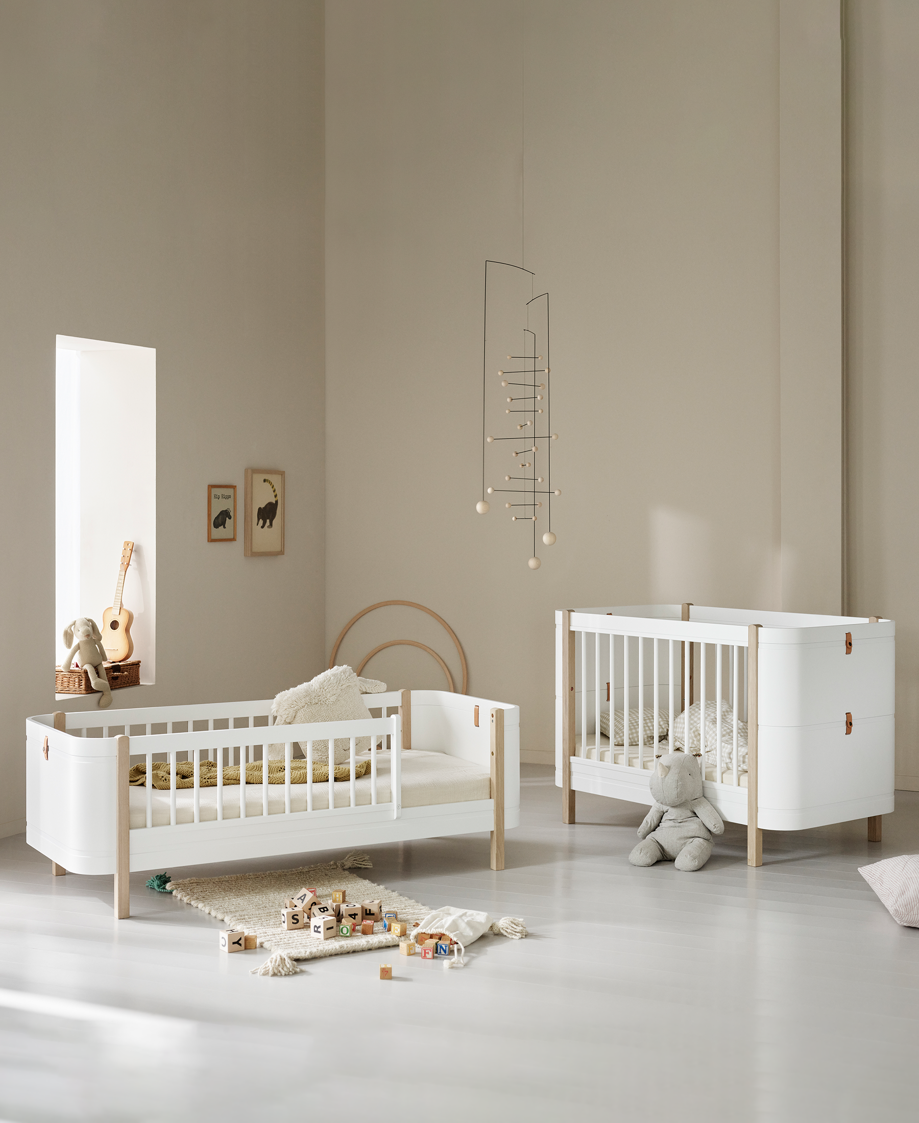 Mini+ sibling kit (additional parts to Mini+ cot bed incl. junior kit, white/oak)