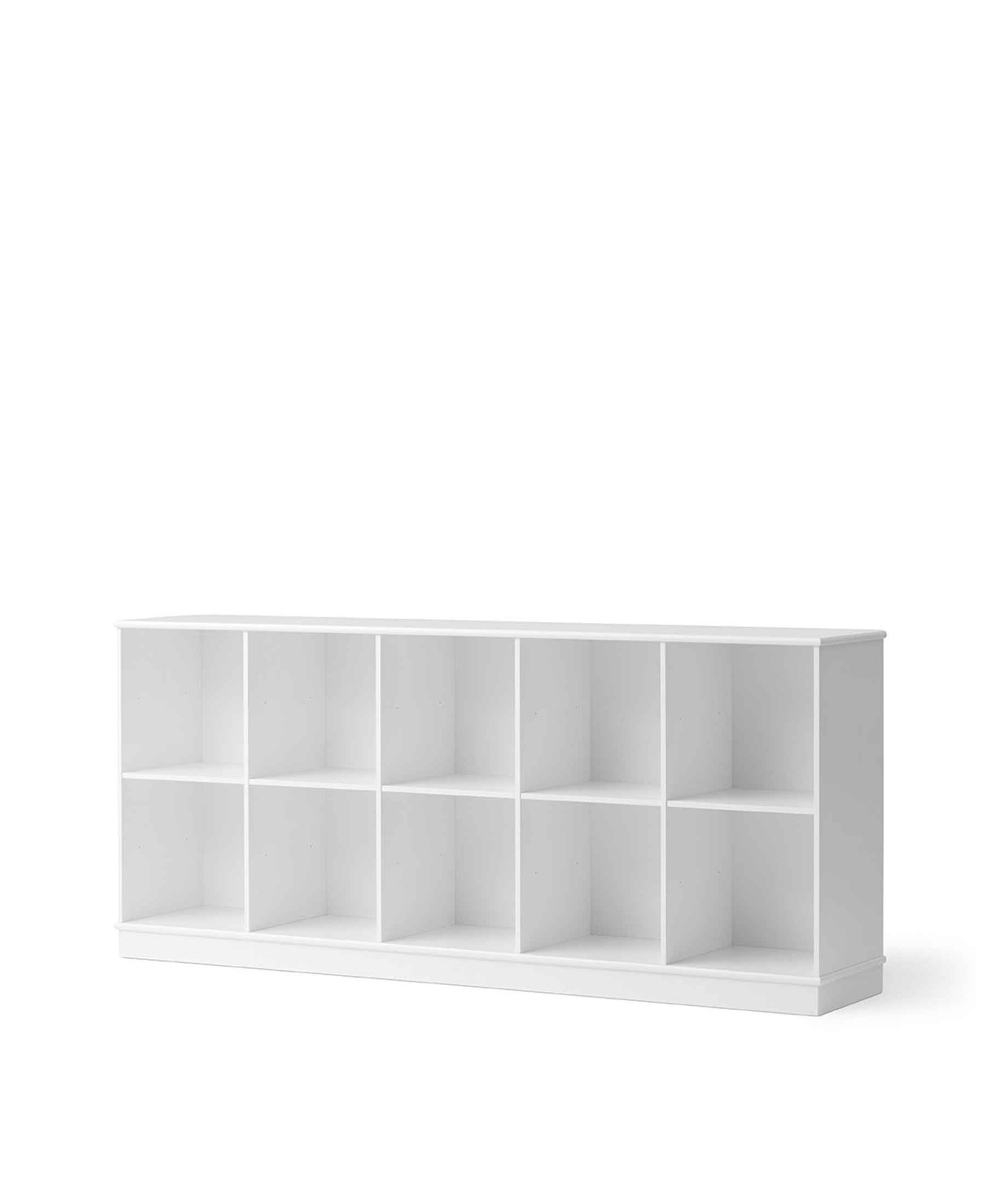 Wood shelving unit 5x2 w. base