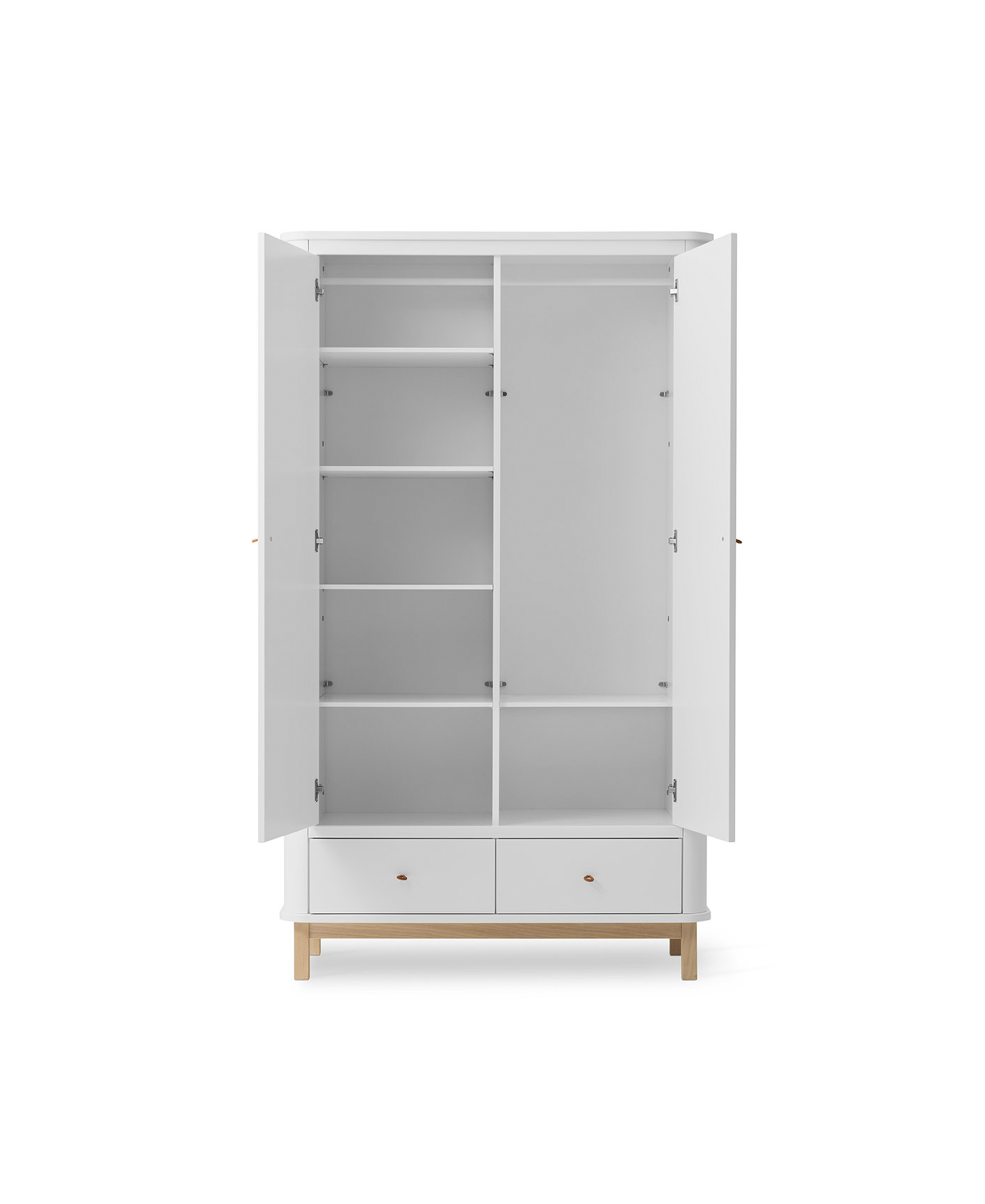 Wood wardrobe 2 doors - white/oak