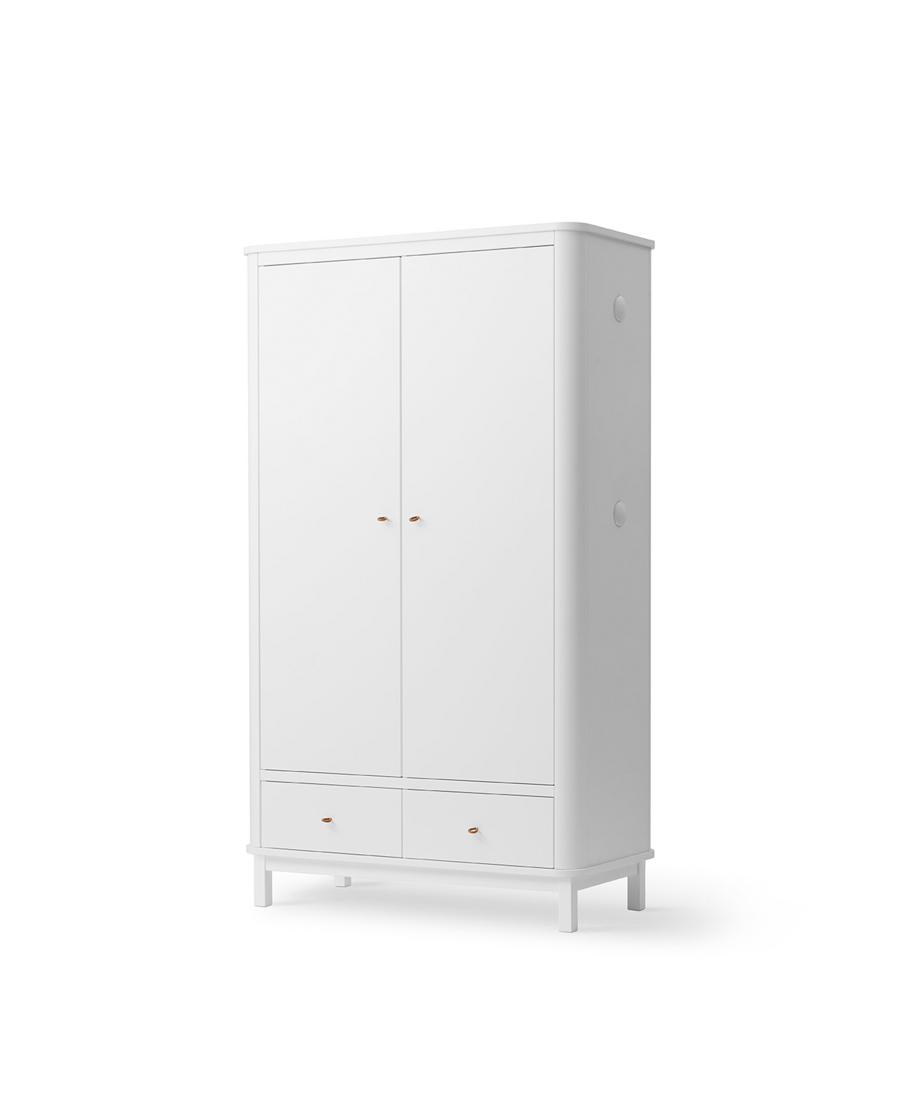 Wood wardrobe 2 door, white