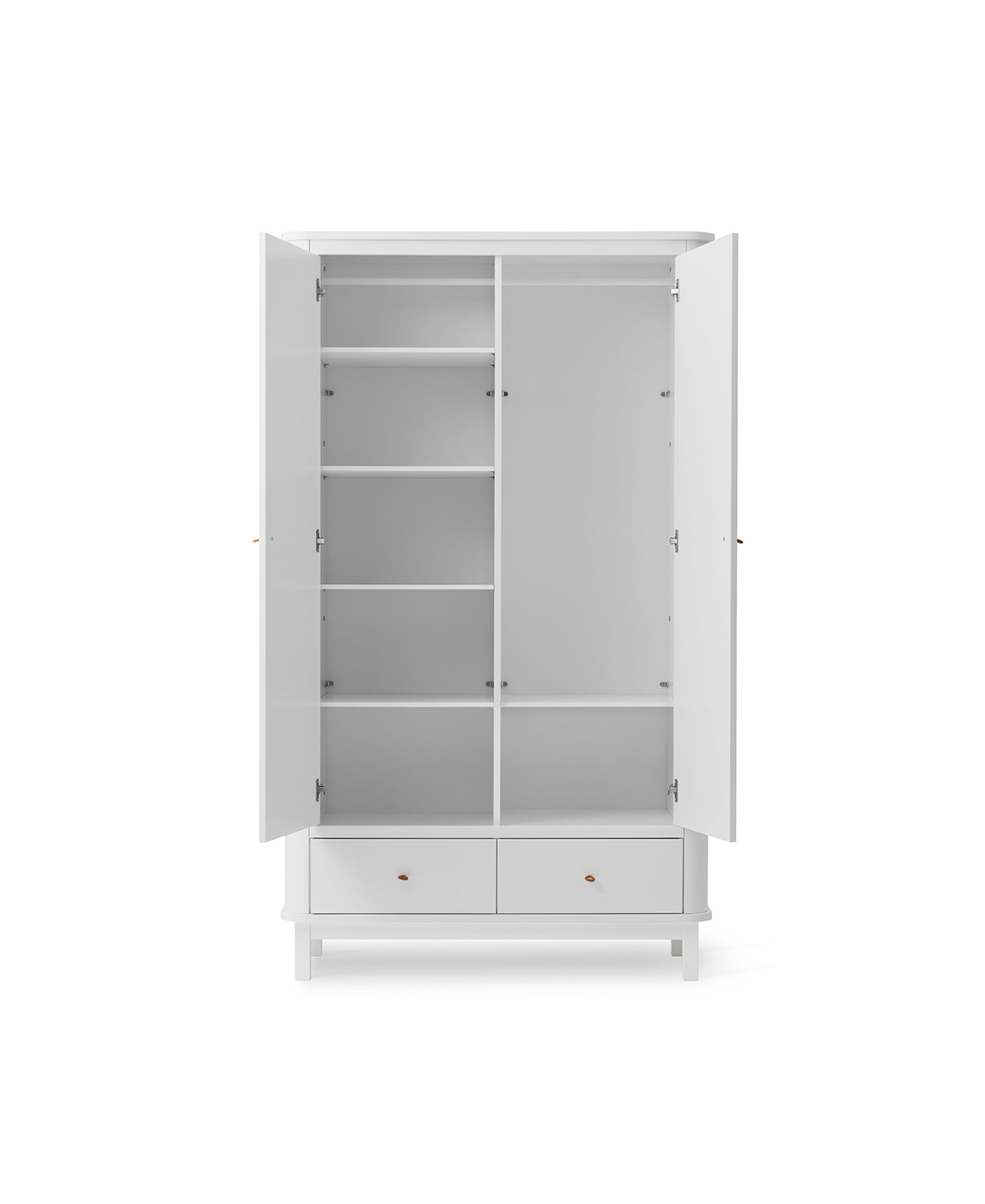 Wood wardrobe 2 door, white