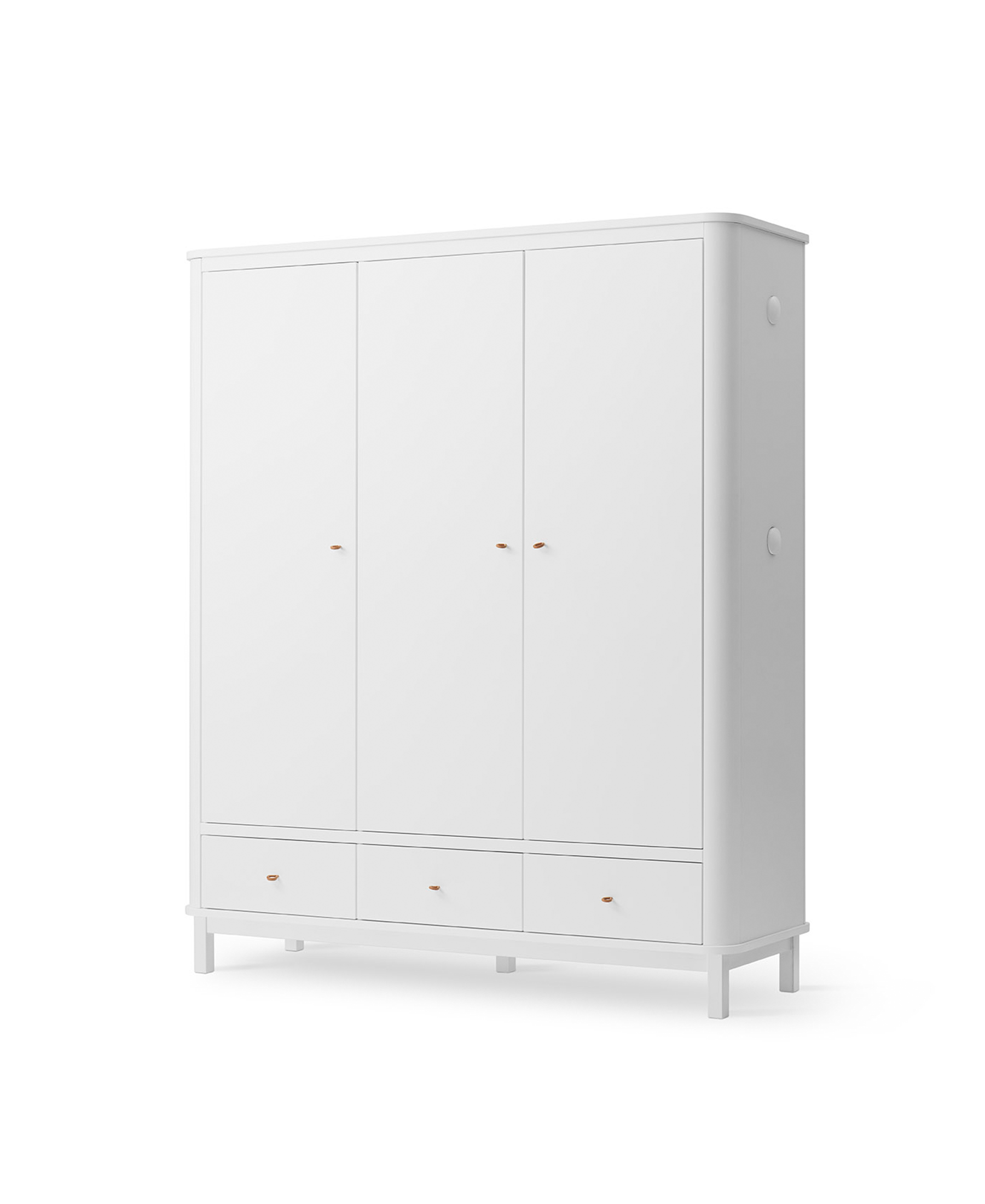 Wood wardrobe 3 doors, white