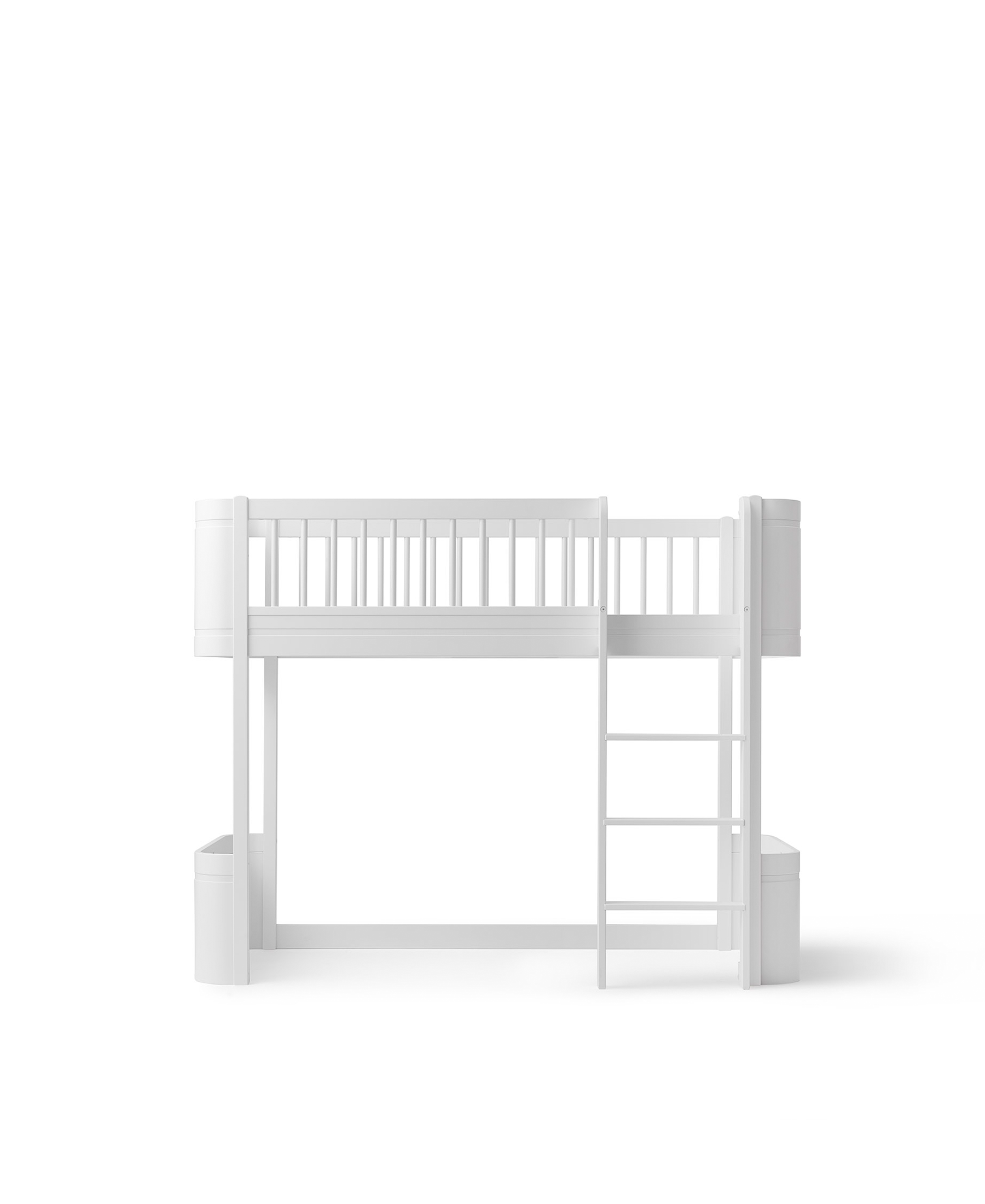 Wood Mini+ low loft bed, white