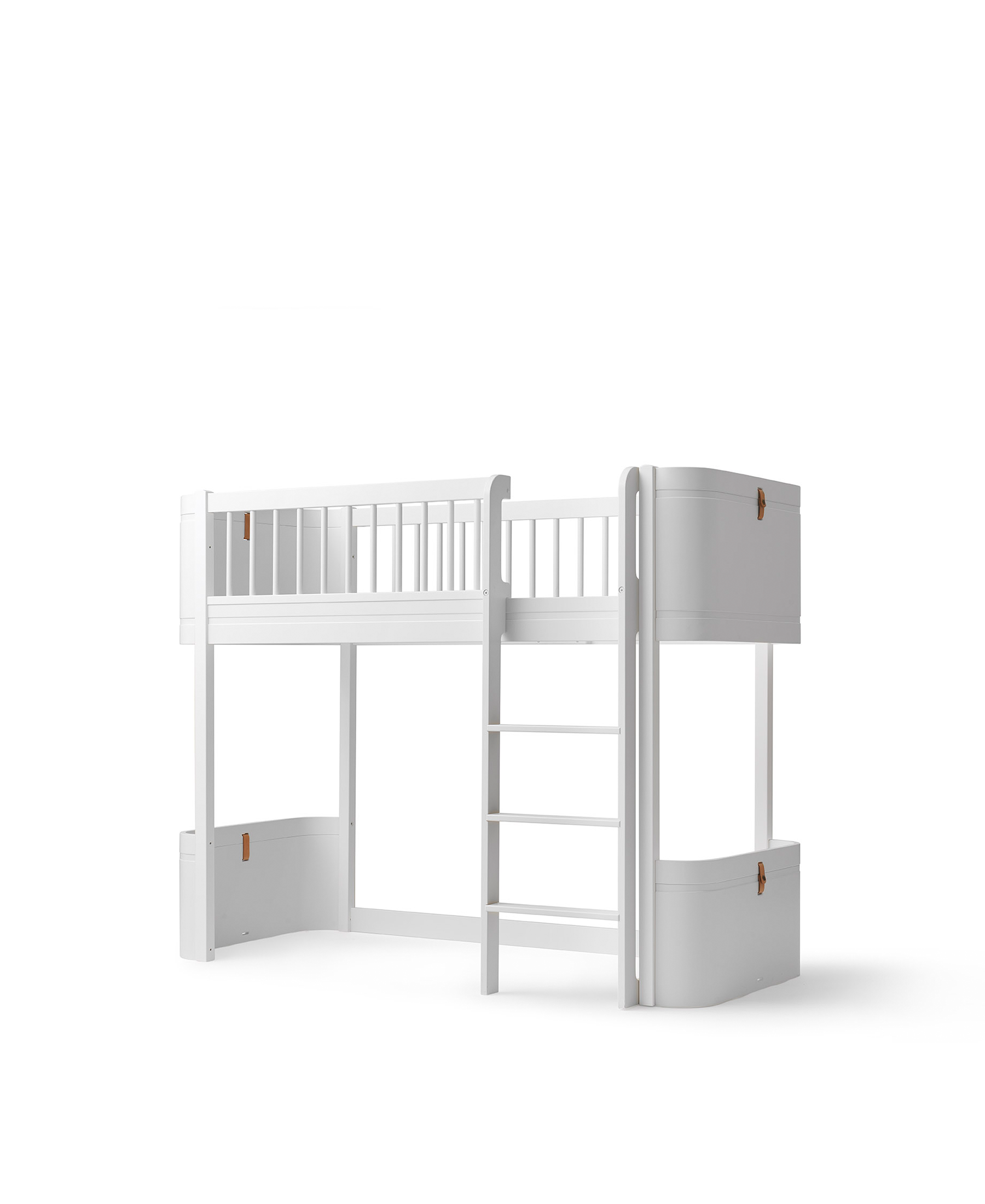 Wood Mini+ low loft bed, white