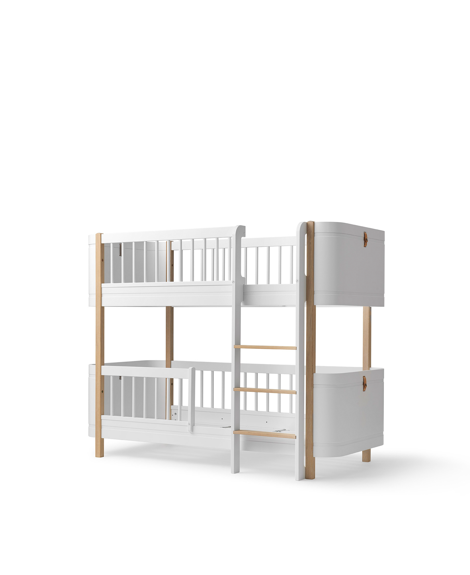 Wood Mini+ low bunk bed, white/oak