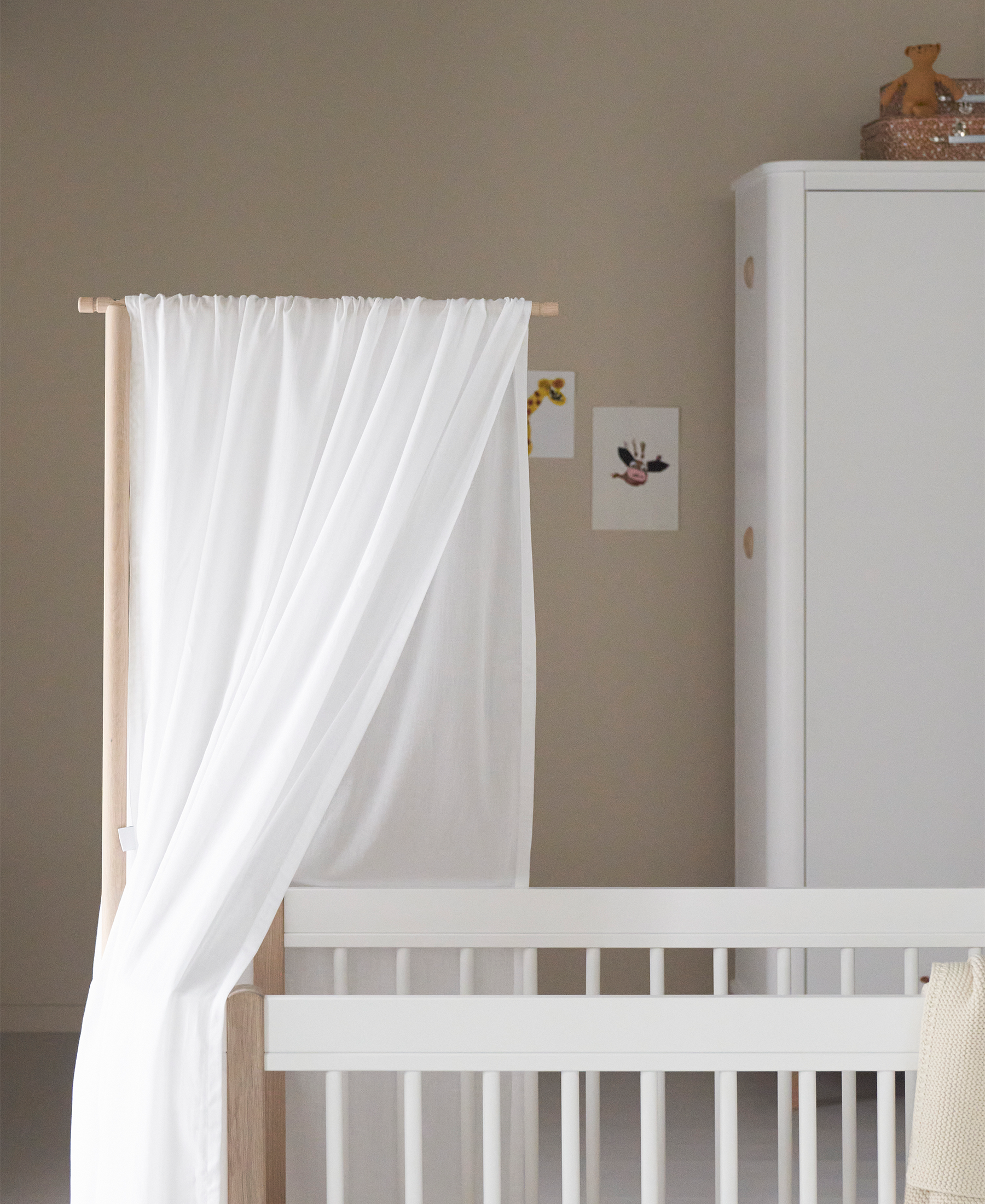 Wood Mini+ bed canopy, white