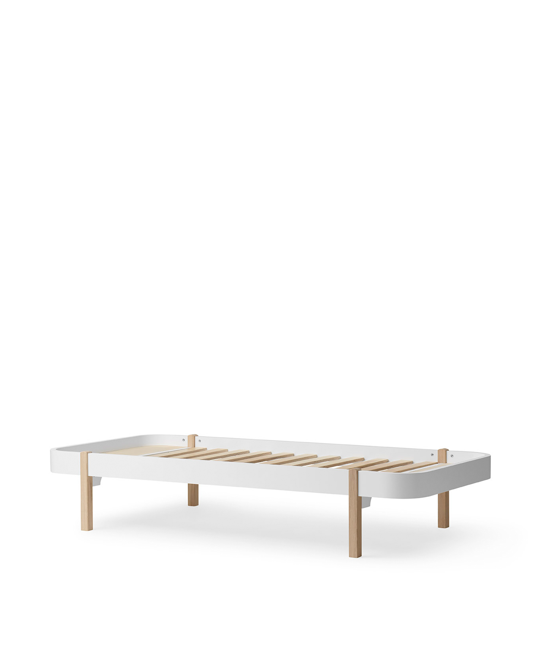 Wood Lounger bed 90, white/oak