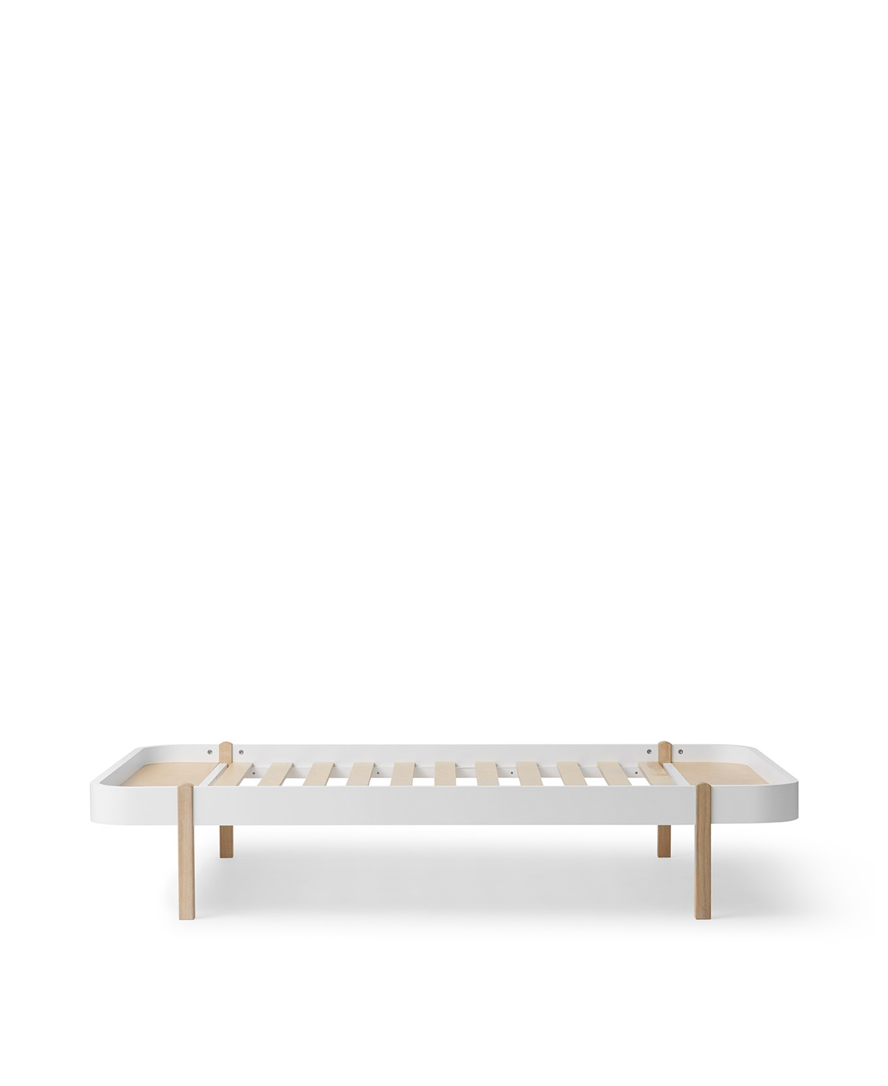 Wood Lounger bed 120, white/oak