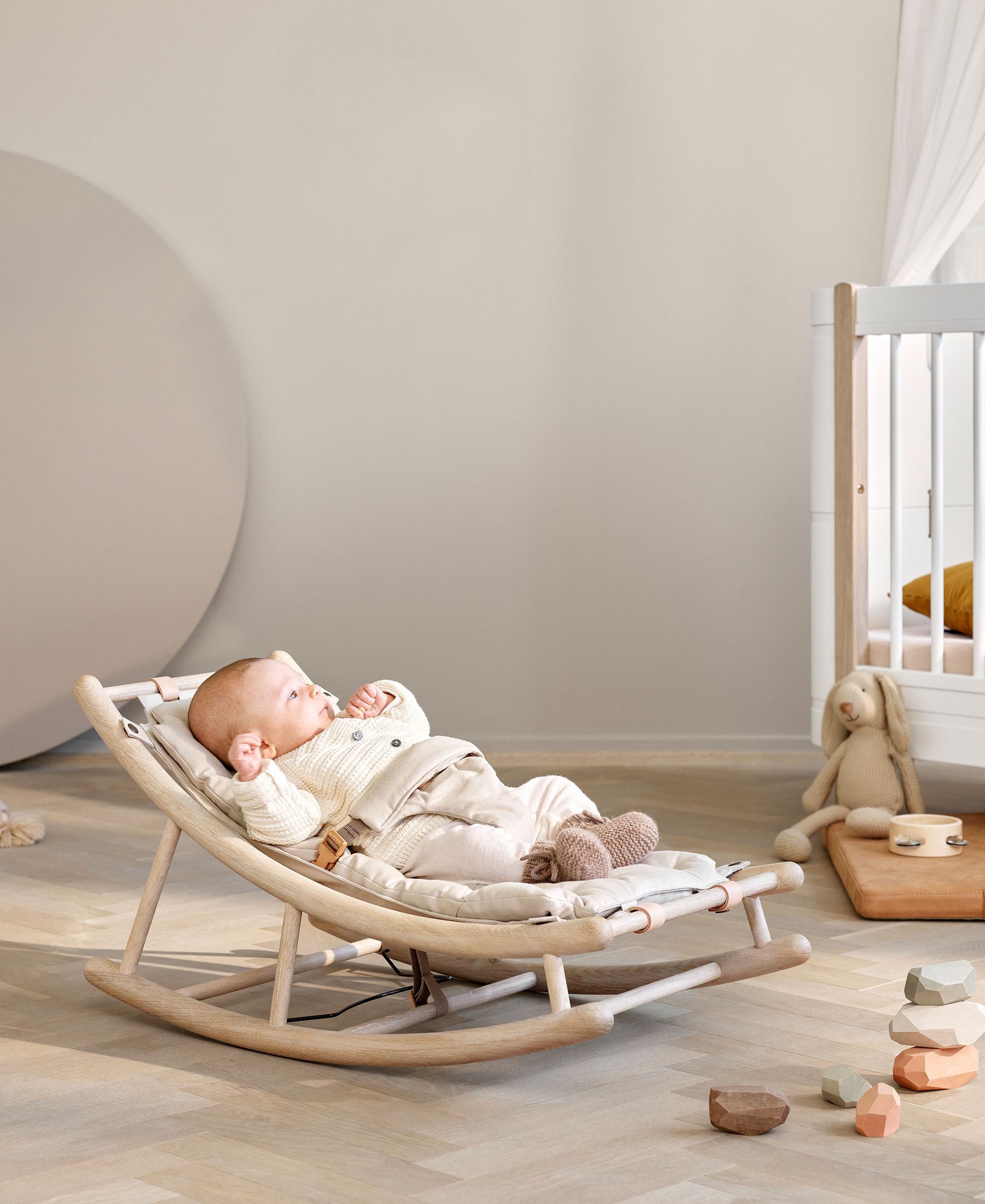 Wood baby & toddler rocker, oak/nature